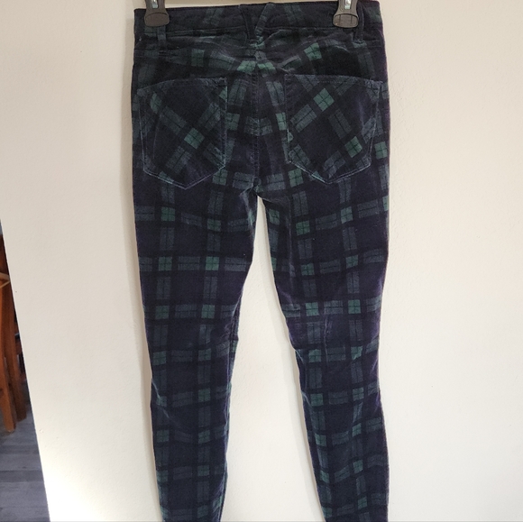 Vineyard Vines Green and Blue Velvet Velveteen Plaid Pants. Size 0 Indie - Picture 3 of 6